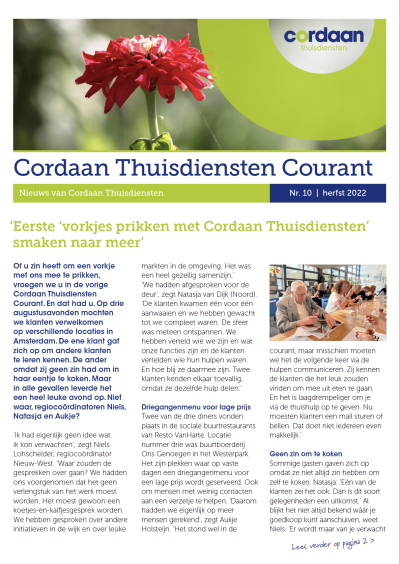 Cover Cordaan Thuisdiensten Courant nr 10